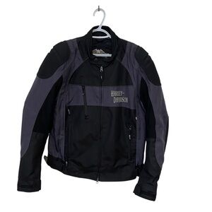 Harley Davidson Women’s Padded Motorcycle Biker Jacket Coat Black Grey Medium